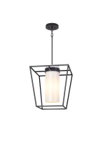 Lit Up Lighting LIT7332BK-OP - Eiffel Pendant Black Finish with Opal Glass